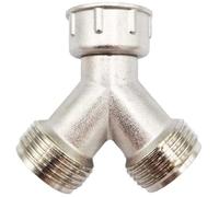UKDeals Direct Solid Brass Nickel Plated Washing Machine Y Piece Connector, 3/4", Highly Recommended Over Plastic/PVC