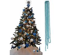 UKDeals Direct® TURQUOISE COLLECTION CHRISTMAS DROPLET BAUBLES TREE DECORATIONS GLITTER MATT ICICLES… (3mtr Garland Bead)