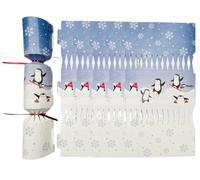 UKDeals Direct UKDD® 6pc Make and Fill Your Own Festive Seasonal Christmas Party Royle Cracker Craft Kit Own DIY (Penguins Skiing)