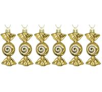 UKDeals Direct UKDD® Christmas Candy Decoration Candy Props Christmas Tree Hanging Ornament Candy Baubles 6pcs (Gold)