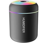 UKDGTMR Black Portable USB Ultrasonic Air Humidifier, Essential Oil Diffuser, Car Purifier, Aroma Anion Mist Maker with LED Lamp, Romantic Light