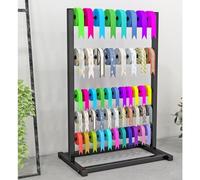 UKDUANWEI 5 Tier Ribbon Storage Shelf, Large Freestanding Spool Display Stand for Craft Room, Sewing Room, Flower Store, Cake Shop, Roll Holder Organizer (Black 45x30x70cm)