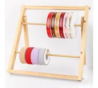 UKDUANWEI Wooden Craft Ribbon Holder Organizer, Efficient Spool Storage Solution for Craft Room, Floral Arrangements and DIY Projects (40x40cm/15.7x15.7in)