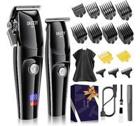 Ukeety Hair Clippers for Men Professional Beard Trimmer Cordless Hair Clippers with LED Display Rechargeable T-Blade Hair Trimmer Hair Cutting Kit for Household Barber Kit
