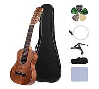 Ukelele Kit 21/23 Inch 15 Frets Mahogany Saxophone Ukulele Set Guitar Sapele Teakwood 4 Strings Hawaiian Guitar Musical Instruments (Color : 23 inches)