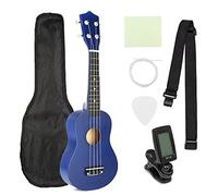 Ukelele Kit 21 Inch Saxophone Ukulele Basswood 4 Strings Hawaiian Guitar Musical Instruments Ukulele Saxophone Guitar With Gig Bag Tuner (Color : Blue)