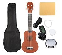 Ukelele Kit 21 Inch Saxophone Ukulele Basswood 4 Strings Hawaiian Guitar Musical Instruments Ukulele Saxophone Guitar With Gig Bag Tuner (Color : Brown)