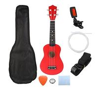 Ukelele Kit 21 Inch Saxophone Ukulele Basswood 4 Strings Hawaiian Guitar Musical Instruments Ukulele Saxophone Guitar With Gig Bag Tuner (Color : Red)