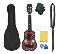 Ukelele Kit 21 Inch Ukulele Hawaiian Skull Guitar Instrument 4 String Basswood Ukulele Saxophone (Color : Ukulele Set)