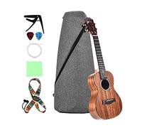 Ukelele Kit 23/26 Inch Concert Ukulele Ukelele Koa Wood With Gig Bag Uke Strap Strings Capo 2pcs Celluloid Picks (Color : 26 Inch)