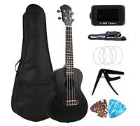 Ukelele Kit 23 Inch 4 String Mahogany Hawaiian Black Ukulele