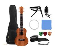 Ukelele Kit 23 Inch Acoustic Concert Ukulele Blue Plywood Body Engineered Wood Fingerboard With Gig Bag Tuner Strap Picks Capo (Color : 23 inch NA)