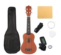 Ukelele Kit Ukulele 21 Inch Ukulele Saxophone 4 Strings Hawaiian Guitar Basswood Guitar Uke Gift Musical Instruments For Music Beginner (Color : Brown)