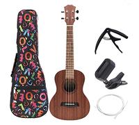 Ukelele Kit Ukulele Combo 21/23/ 26inch Ukulele Black Saxophone 4 Strings Uke Hawaii Bass Stringed Musical Instrument Set Kits+Tuner+String+Bag (Color : 26 Inch)