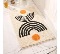 UKELER Cute Bohemian Bathroom Rug Washable Boho Home Decor Floor Mat Non-Slip Fluffy Throw Rugs for Bathroom Sink Bedroom Kitchen, Indoor Rug, Beige, 31''×20''