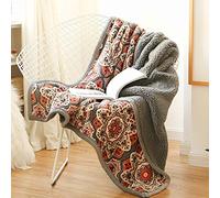 Ukeler Flannel Sherpa Throw 60'' x 80''- Cute Floral Design Soft Plush Flannel Blanket Throws for Bed/Couch/Sofa/Office/Camping