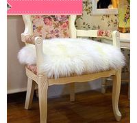 UKELER Luxurious Sheepskin Seat Pad Long Wool Sofa Cushion Wheel Chair Pad Car Seat Covers,White,18''×18''