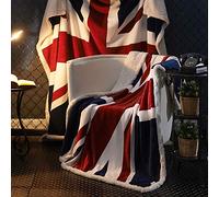 Ukeler Union Jack Fleece Throw Blanket 50 x 60 Inch Fuzzy Plush Fleece Blankets for Adults, Toddler, Boys and Girls