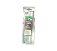 UKEN Artist Brush 5PC Set | Flat Paint Brushes 2MM, 4MM, 6MM, 13MM (2 Nos) | Acrylic, Watercolour, Oil, Gouache | Synthetic Nylon Bristles | Easy to Clean & Maintain