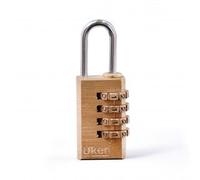 UKEN Pad Lock 20mm Number Code | Solid Brass | Steel Shackle | Single Locking | Combination Lock