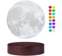 UKESULT Levitating Moon Lamp, Floating Moon Lamp,16 Colors Floating Night Light ，Realistic Moon Display, Magnetic Levitation Ball, Spinning & Floating, Cool Gadgets, Room Office Decor,