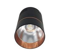 UKEW 10W LED Ceiling Spotlight - Modern Round Cylinder LED Downlight - 800 Lumens, 45° Beam Angle for Living Room - IP20 Copper Matt Ceiling Light 3000K 4000K (Cool White 5500K) - Black