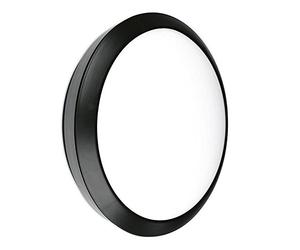 UKEW 16W LED Bulkhead Light - Photocell Dusk Till Dawn Sensor Wall Ceiling IP66 Waterproof Black Case Frosted Opal Cover