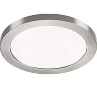 UKEW 18W LED Round Ceiling Lights - Dual Mount Recessed/Surface Mount Flush Flat Round Panel Light CCT Adjustable with Brushed Chrome Bezel
