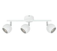 UKEW 3-Way Ceiling Spotlight - IP20 Rotatable Adjustable Retro Lamp Spotlight Straight Bar - Dimmable & Electric Powered Bulbs for Bedroom Living Room Hallway & Lounge (White)