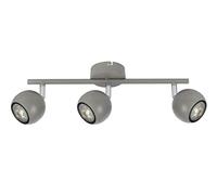 UKEW 3 Way Eyeball Ceiling Spotlight - Modern Straight Bar Adjustable Retro Globe Heads LED GU10 Compatible 50W Light Fixture - (Grey)
