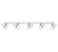 UKEW Ceiling Light 5 Way Rotatable - Light Fittings Ceilings Chrome with GU10 Spotlight - Modern Spot Lights Ceiling Bar - Wall Spotlight for Kitchen Hallway Living Room Bedroom