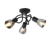 UKEW Contemporary 3 Way Semi Flush Smoked Glass Ceiling Light Fitting