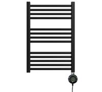 UKEW Electric Heated Towel Rails - Modern Electric Heating Ladder Rad With 300W Prefilled Wall Mounted Thermostatic Rail Towel Warmer For Bathroom Kitchen - Black