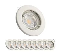 UKEW Fixed Recessed Ceiling Downlight - Pack of 10 White Round Spotlights Trims GU10 LED Compatible - Lighting for Kitchen Living Room Hallway