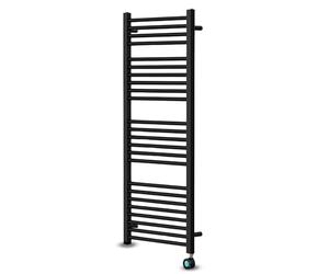 UKEW Heated Towel Rails - Modern Electric Heating Ladder Rad With 500W Prefilled Wall Mounted Thermostatic Rail Towel Warmer For Bathroom Kitchen - Black
