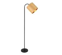 UKEW LED Floor Lamp - Velvet Style Standing Lamp with Adjustable E27 Shade - 1.7m Floor Lamp for Living Room Office Bedroom Lounge Tall Lamp | Golden Yellow (Bulbs not Included)