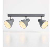 UKEW Modern 3 Way Adjustable Retro Shades Straight Bar Ceiling Light Grey Finish