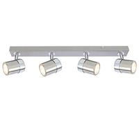 UKEW Modern 4 Way Ceiling Spotlight - Straight Bar Lighting with Adjustable Heads - Stylish Spotbar GU10 LED Light for Kitchen Living Room (Satin)