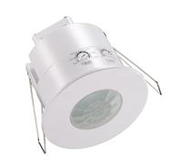 UKEW Recessed Mounted Pir Sensor - Indoor/Outdoor IP65 Ceiling Mount Infrared Security 360 Motion Detector Switch Waterproof Detection for Bathroom - White