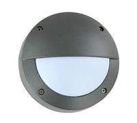 UKEW Round Mini Bulkhead Light - G9 LED IP65 Waterproof Aluminium with Frosted Cover Ceiling Flush Lighting Fixture for Outdoor Garden Porch Shed (Eyelid Grey (Round))
