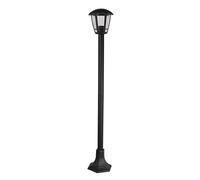 UKEW Traditional Outdoor Garden Lamp Post - E27 LED IP54 Waterproof Tall Pole Lighting for Patio Pathways Front Yard Lawn - Black Curved Lantern Bollard Light