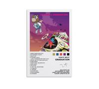 UKewei Kanye West Poster Graduation Music Album Cover Canvas Wall Art Print Modern Family Bedroom Living Room Decor 20x30cm