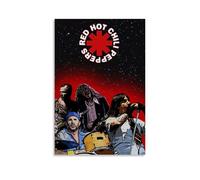 UKewei Red Poster Hot Chili Peppers Rock Band Music Vintage Cover Music Posters for Room Aesthetic Canvas Wall Art Bedroom Decor12x18inch(30x45cm)
