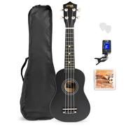 UKEY Kids Ukulele Kit - 21" Black Soprano Ukulele for Beginners, Ideal Starter Instrument for Children, Fun Easy Play Design with Carry Case and Tuner Included