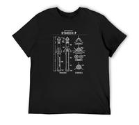 ukf Spacex Starship Blueprint T-Shirt Graphic Tee Printed Shirt Short Sleeve for Mens M Black