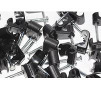 UKFIX 50 x Black Twin Satellite Shotgun Cable Clips, Sky Plus, Sky HD, CB63R, WF65