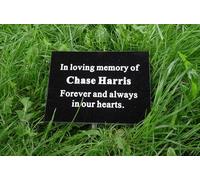 ukgifts Natural Granite Engraved Plaque Personalised Engraved Memorial Plaque Grave Marker Headstone (20cm x 15cm up to 100 characters engraved)