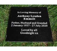 ukgifts Natural Granite Engraved Plaque Personalised Engraved Memorial Plaque Grave Marker Headstone (30cm x 30cm up to 300 characters engraved)