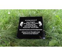 ukgifts Personalised Engraved Natural Granite Memorial Plaque Grave Marker Headstone With Dove 30cm x 30cm