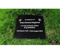ukgifts Personalised Engraved Natural Granite Memorial Plaque Grave Marker Headstone With Rose 30cm x 30cm